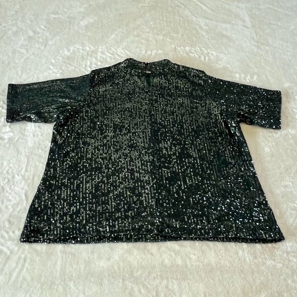 Calvin Klein short sleeve green sequin top blouse size 1X NWT - Picture 7 of 8